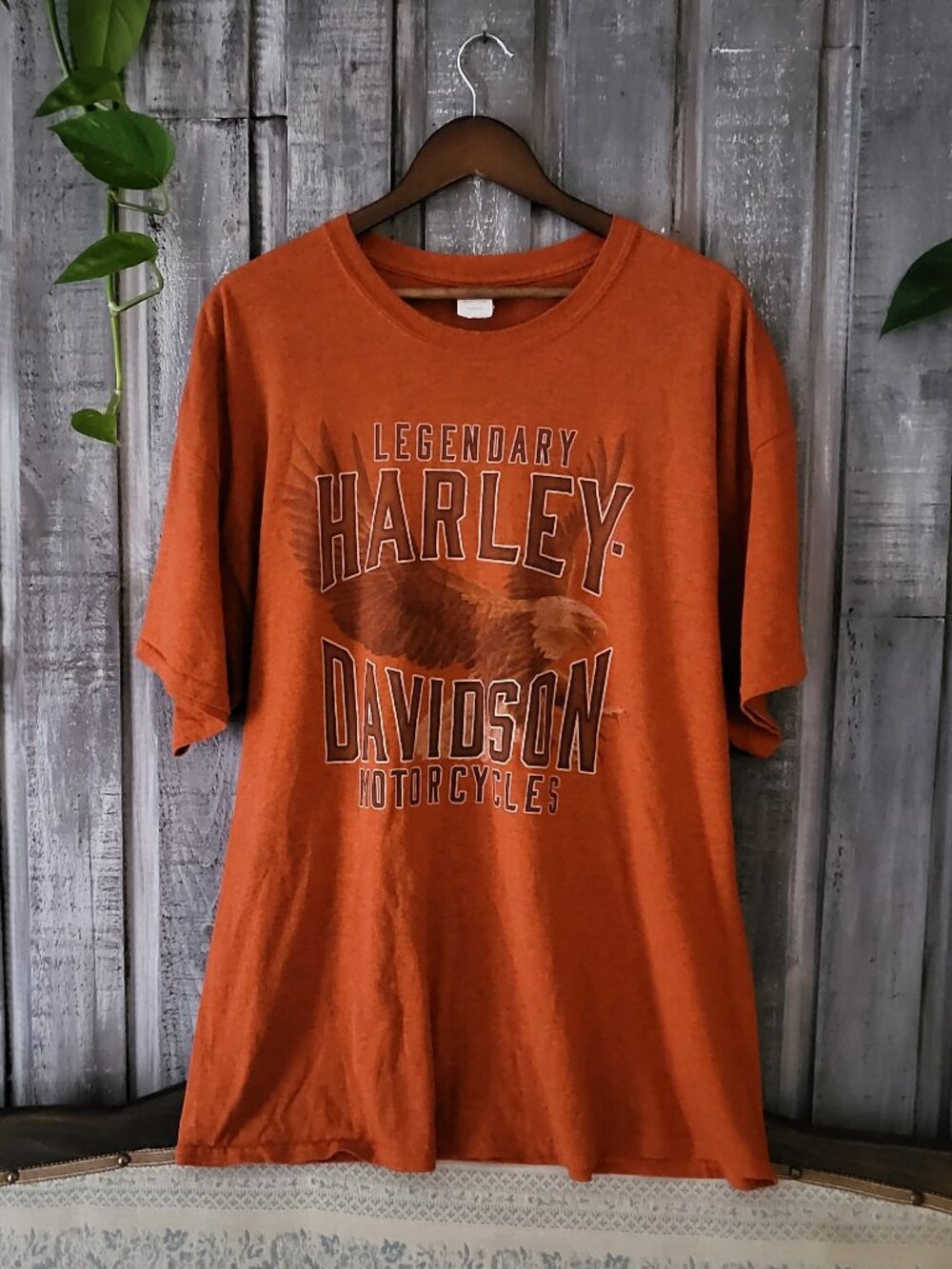 Harley Davidson Legendary Eagle T-Shirt Orange 2XL